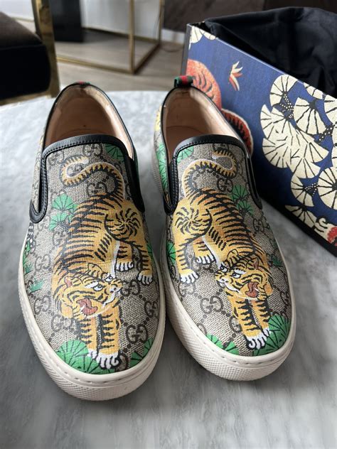 gucci dublin slip on gg tiger|Gucci slip on bengal tiger.